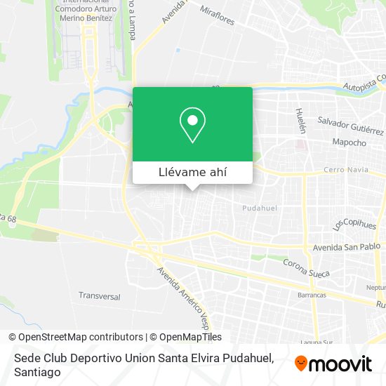 Mapa de Sede Club Deportivo Union Santa Elvira Pudahuel
