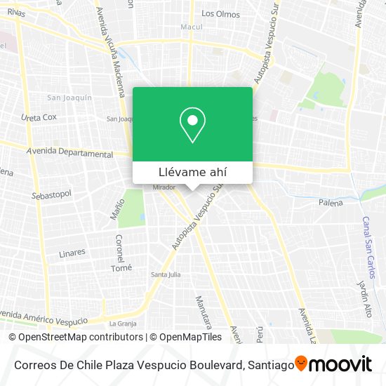 Mapa de Correos De Chile Plaza Vespucio Boulevard