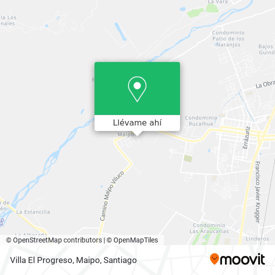 Mapa de Villa El Progreso, Maipo
