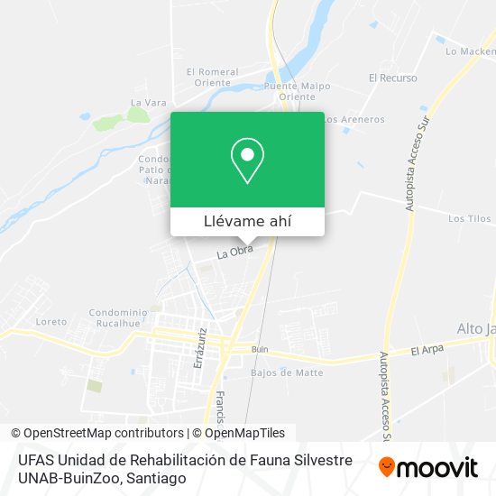 Mapa de UFAS Unidad de Rehabilitación de Fauna Silvestre UNAB-BuinZoo