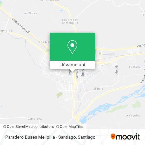 Mapa de Paradero Buses Melipilla - Santiago