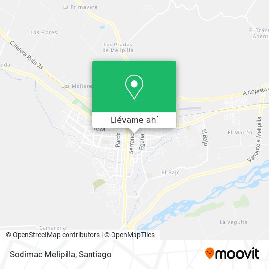 Mapa de Sodimac Melipilla