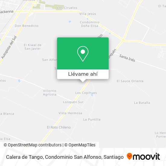 Mapa de Calera de Tango, Condominio San Alfonso