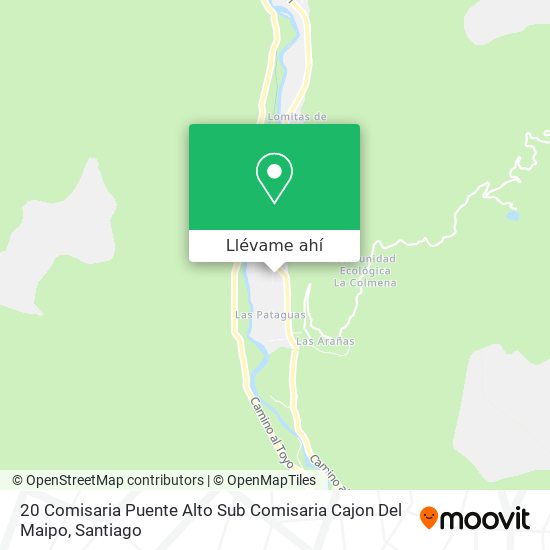 Mapa de 20 Comisaria Puente Alto Sub Comisaria Cajon Del Maipo