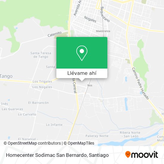 Mapa de Homecenter Sodimac San Bernardo