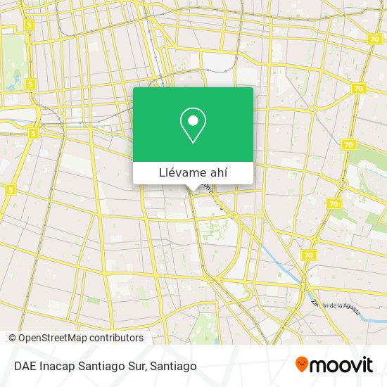 Mapa de DAE Inacap Santiago Sur