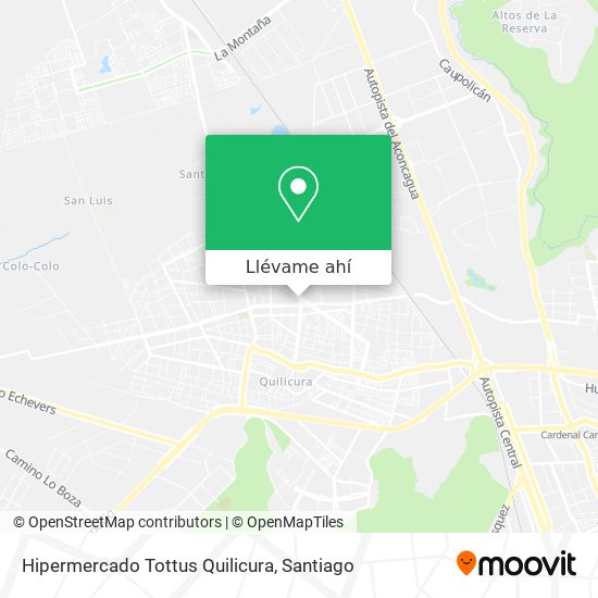 Mapa de Hipermercado Tottus Quilicura
