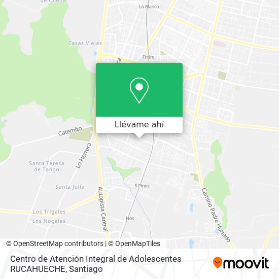 Mapa de Centro de Atención Integral de Adolescentes RUCAHUECHE