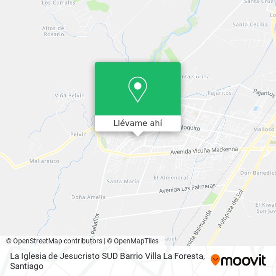 Mapa de La Iglesia de Jesucristo SUD Barrio Villa La Foresta