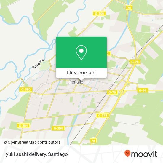 Mapa de yuki sushi delivery