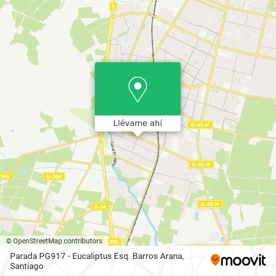 Mapa de Parada PG917 - Eucaliptus Esq. Barros Arana