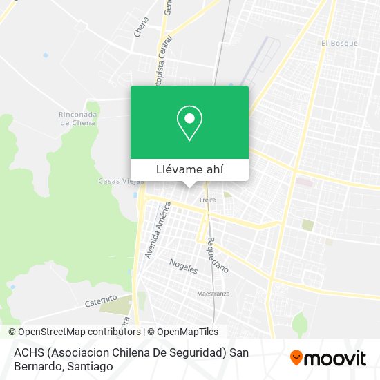 Mapa de ACHS (Asociacion Chilena De Seguridad) San Bernardo