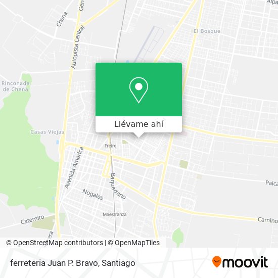 Mapa de ferreteria Juan P. Bravo