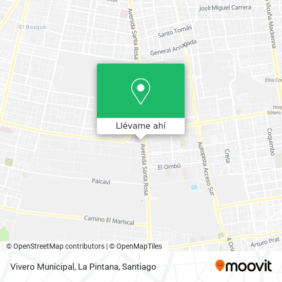 Mapa de Vivero Municipal, La Pintana