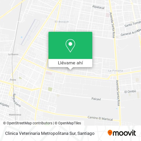 Mapa de Clinica Veterinaria Metropolitana Sur