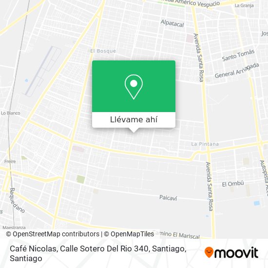 Mapa de Café Nicolas, Calle Sotero Del Rio 340, Santiago