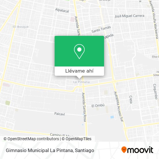 Mapa de Gimnasio Municipal La Pintana