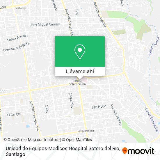 Mapa de Unidad de Equipos Medicos Hospital Sotero del Río