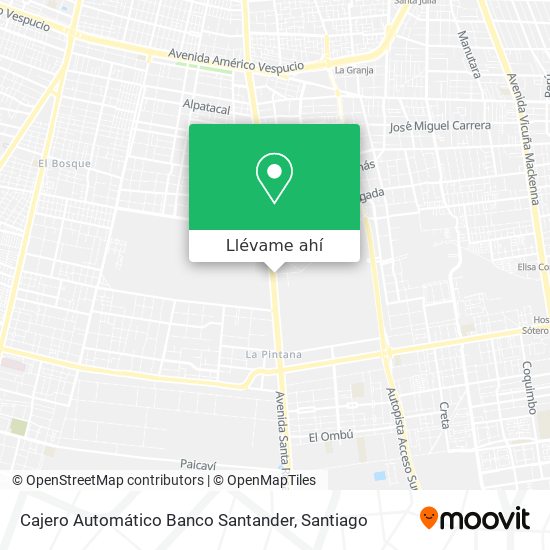 Mapa de Cajero Automático Banco Santander