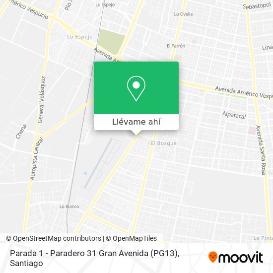 Mapa de Parada 1 - Paradero 31 Gran Avenida (PG13)
