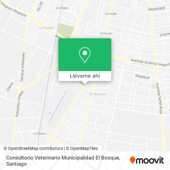 Mapa de Consultorio Veterinario Municipalidad El Bosque