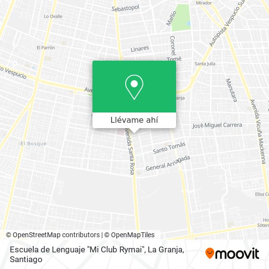 Mapa de Escuela de Lenguaje "Mi Club Rymai", La Granja