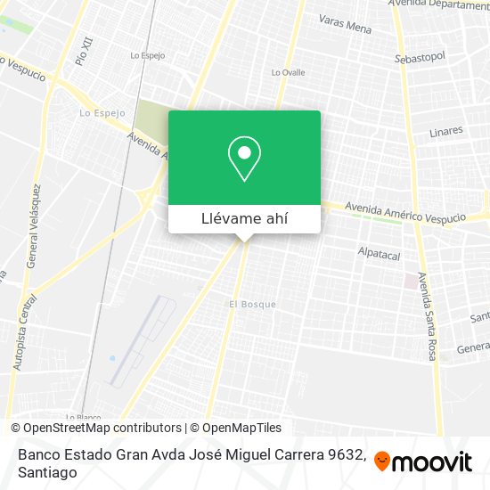 Mapa de Banco Estado Gran Avda José Miguel Carrera 9632