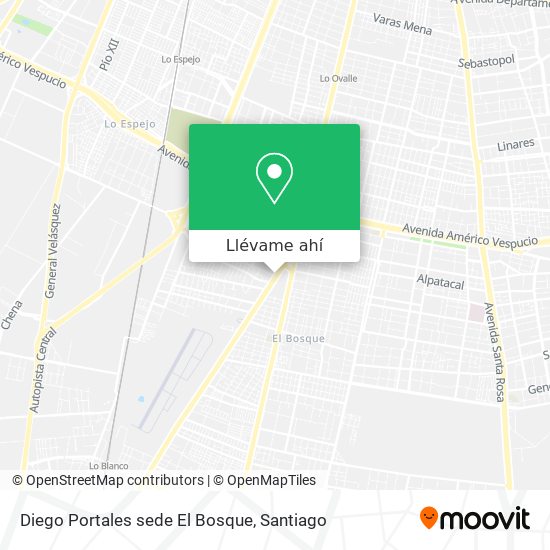 Mapa de Diego Portales sede El Bosque