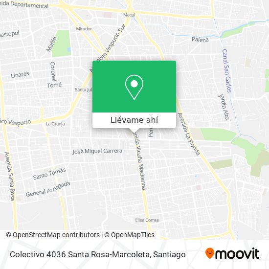 Mapa de Colectivo 4036 Santa Rosa-Marcoleta