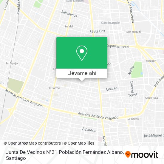 Mapa de Junta De Vecinos N°21 Población Fernández Albano