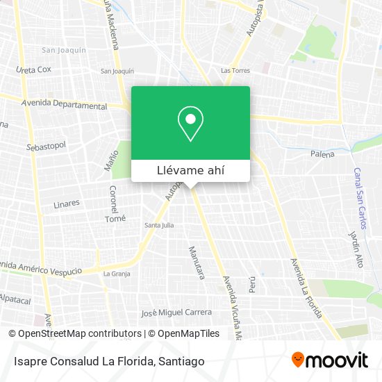 Mapa de Isapre Consalud La Florida