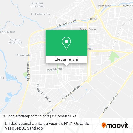 Mapa de Unidad vecinal Junta de vecinos N*21 Osvaldo Vásquez B.