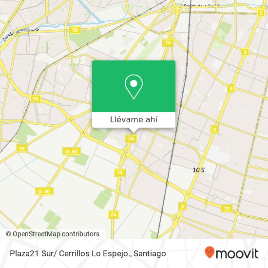 Mapa de Plaza21 Sur/ Cerrillos Lo Espejo.