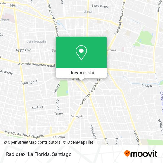Mapa de Radiotaxi La Florida