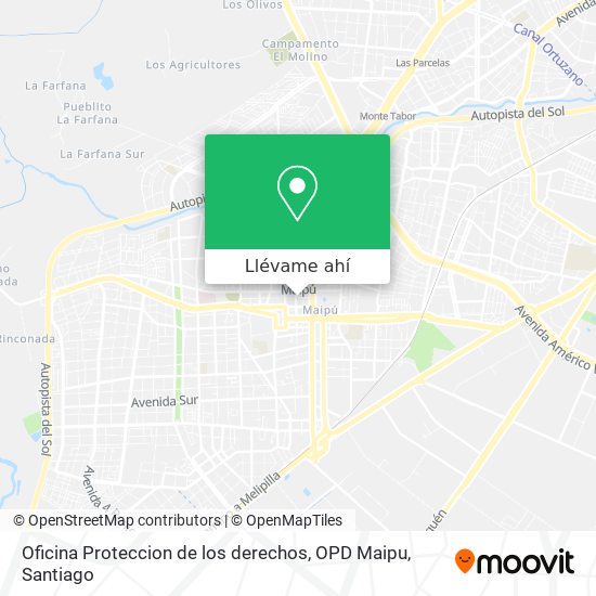 Mapa de Oficina Proteccion de los derechos, OPD Maipu