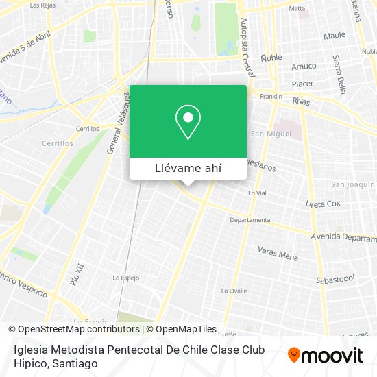 Mapa de Iglesia Metodista Pentecotal De Chile Clase Club Hipico