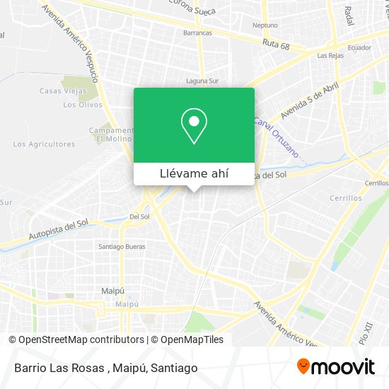 Mapa de Barrio Las Rosas , Maipú