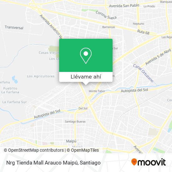Mapa de Nrg Tienda Mall Arauco Maipú