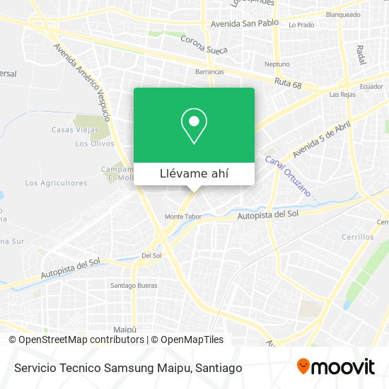 Mapa de Servicio Tecnico Samsung Maipu