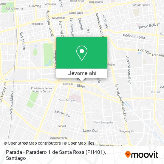 Mapa de Parada - Paradero 1 de Santa Rosa (PH401)