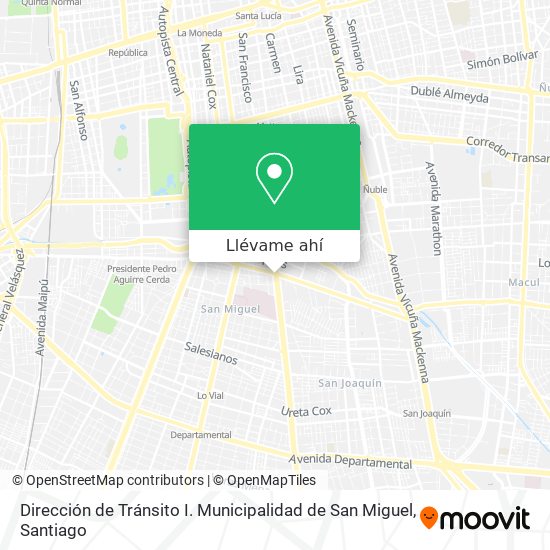 Mapa de Dirección de Tránsito I. Municipalidad de San Miguel