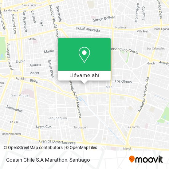 Mapa de Coasin Chile S.A Marathon
