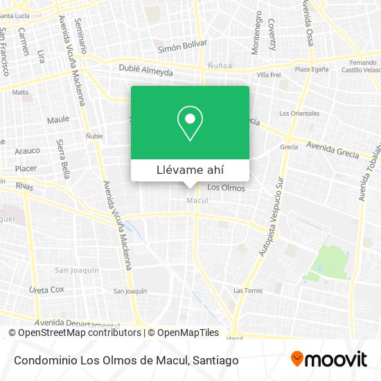 Mapa de Condominio Los Olmos de Macul