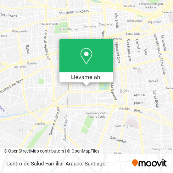 Mapa de Centro de Salud Familiar Arauco