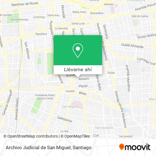 Mapa de Archivo Judicial de San Miguel