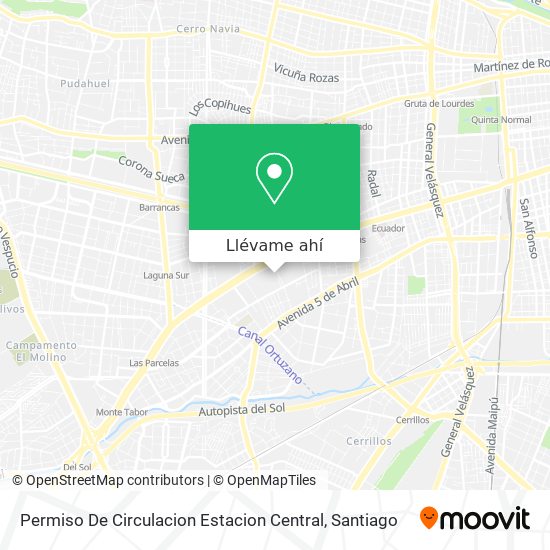 Mapa de Permiso De Circulacion Estacion Central