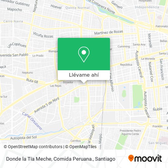 Mapa de Donde la Tía Meche, Comida Peruana.