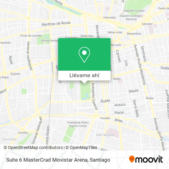 Mapa de Suite 6 MasterCrad Movistar Arena