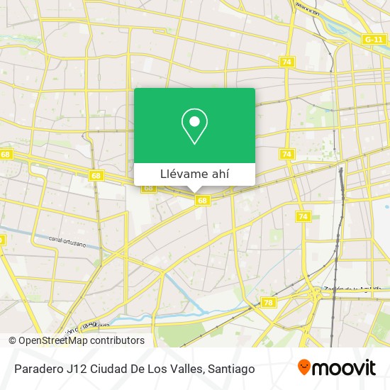 Mapa de Paradero J12 Ciudad De Los Valles