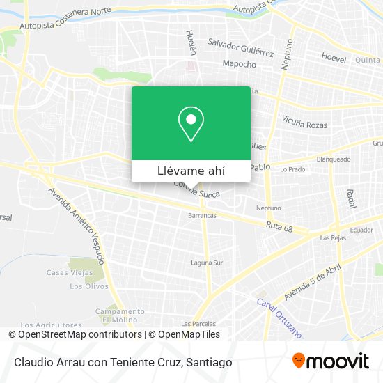 Mapa de Claudio Arrau con Teniente Cruz